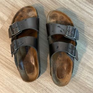 Birkenstock size 37 shiny brownish greenish size 6